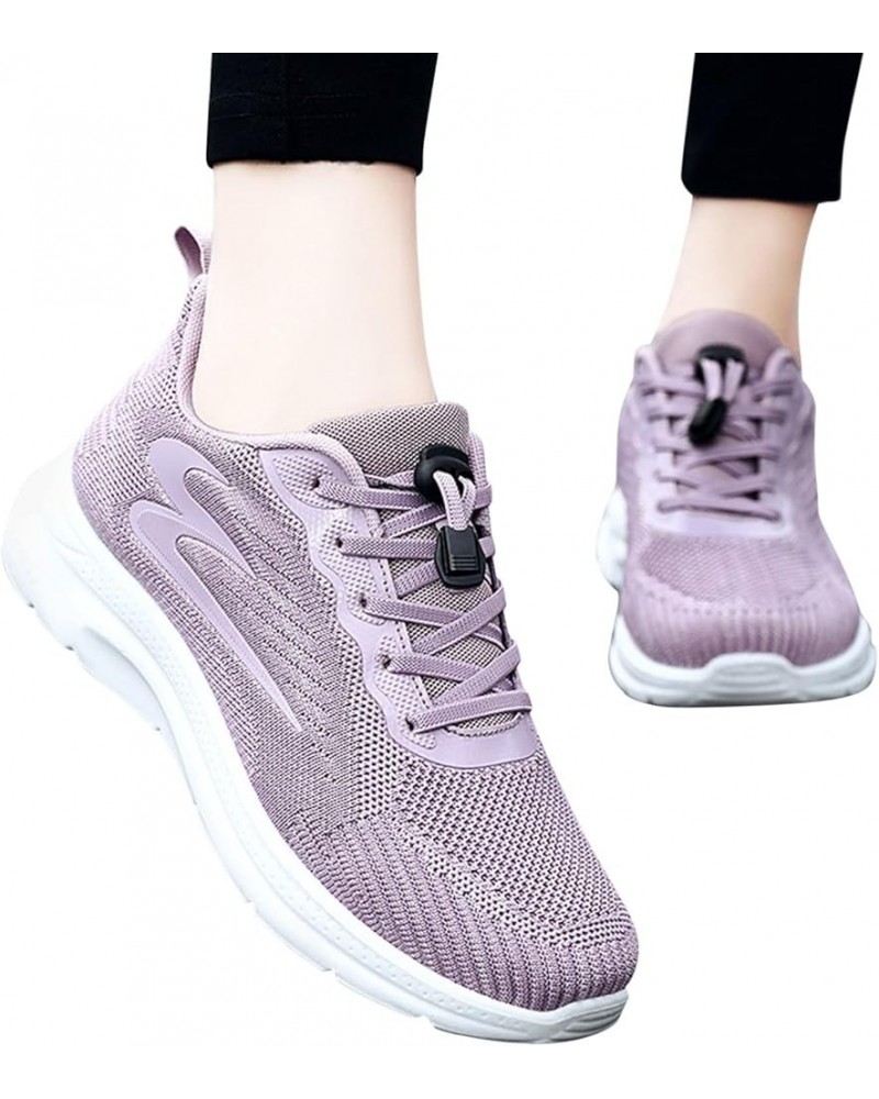 Women's Running Shoes Non Slip Lace-up Fashion Sneakers Breathable Knitted Upper Lightweight Casual Comfortable Work Sport Gy...