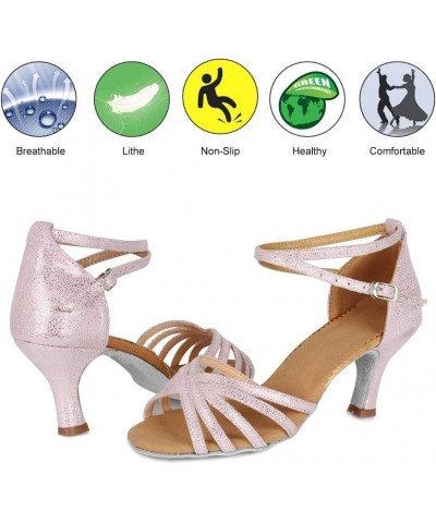 Women Latin Dance Shoes Ballroom Salsa Tango Practice Performence Party Dancing Shoes,Model 1810-6 7cm Pink Point $16.20 Athl...