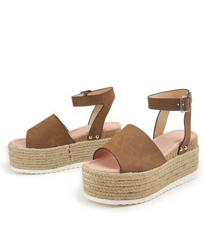 Summer Platform Sandals for Women Ankle Strap Buckle,Casual Roman Shoes Wedge Sandals Strap Open Toe Sandals Espadrilles Plat...