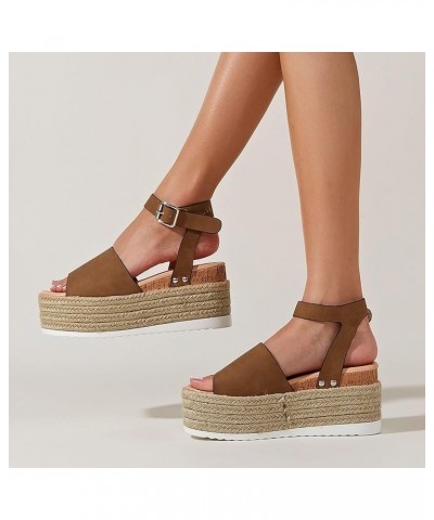 Summer Platform Sandals for Women Ankle Strap Buckle,Casual Roman Shoes Wedge Sandals Strap Open Toe Sandals Espadrilles Plat...