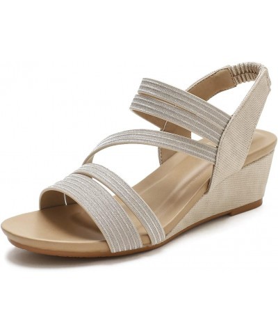 Womens Mid Wedge Heel Sandals Comfortable Soft Sole Roman Style Casual Shoes for Ladies Summer $24.94 Sandals