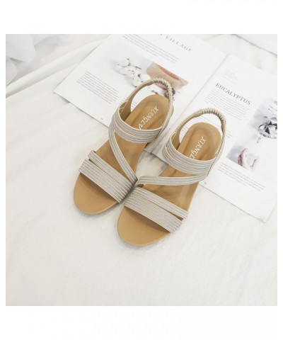 Womens Mid Wedge Heel Sandals Comfortable Soft Sole Roman Style Casual Shoes for Ladies Summer $24.94 Sandals