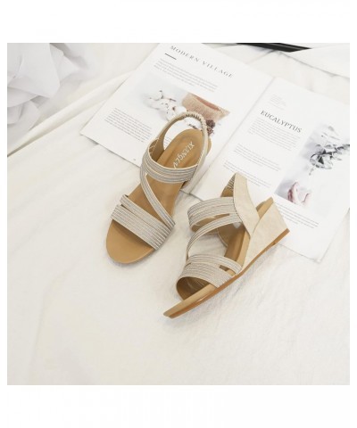 Womens Mid Wedge Heel Sandals Comfortable Soft Sole Roman Style Casual Shoes for Ladies Summer $24.94 Sandals