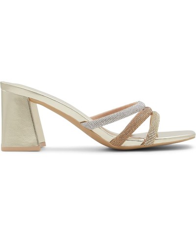 Women's Crown Heeled Sandal Gold $25.41 Sandals