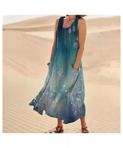 Dress for Women 2022 Fashion Casual Solid Dress Sleeveless with Pocket Loose Dress Tank Maxi Dress Dress for Green-3 $14.24 A...