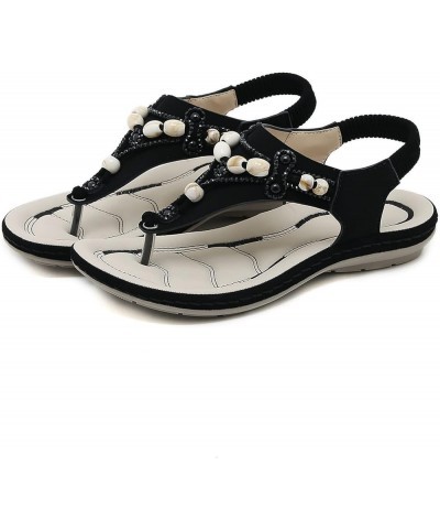 sandals women strappy, Women's Fashion Casual Flats Rhinestone Round Toe Sandals Buckle Strap Sandals Z 04-black $12.46 Sandals