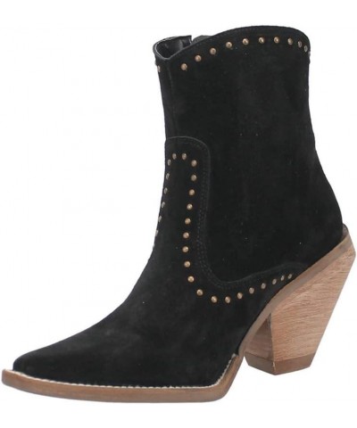 Womens Classy N' Sassy Snip Toe Casual Boots Ankle High Heel 3" & Up - Black Black Suede $20.17 Boots