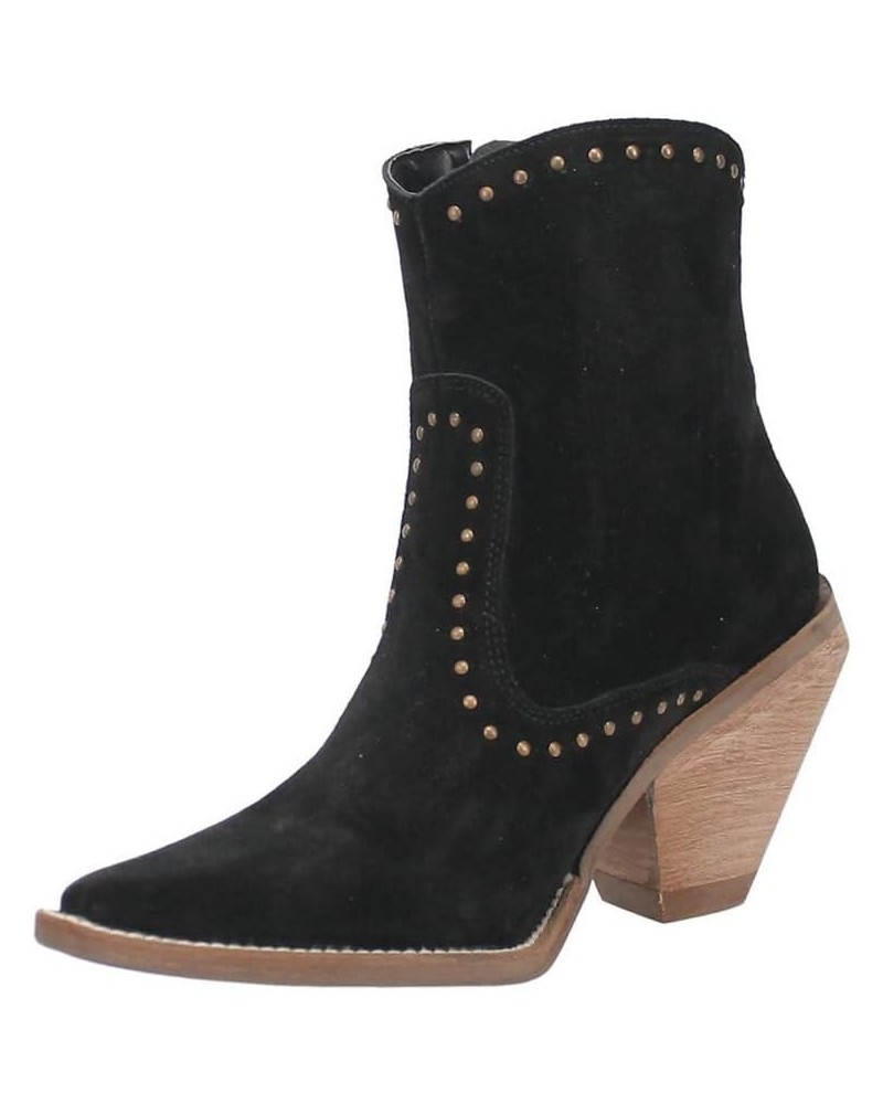 Womens Classy N' Sassy Snip Toe Casual Boots Ankle High Heel 3" & Up - Black Black Suede $20.17 Boots