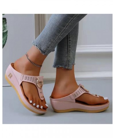 Orthopedic Sandals for Women Wide Width, Women Wedge Flip Flops Sandals with Arch Support Summer Comfortable Women Wedge Sand...