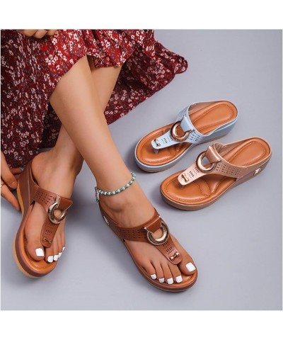 Orthopedic Sandals for Women Wide Width, Women Wedge Flip Flops Sandals with Arch Support Summer Comfortable Women Wedge Sand...