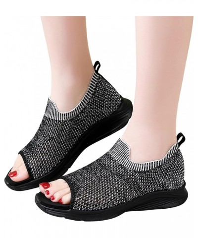 Sandals Beach Women Toe Summer Fashion Mesh Sport Wedges Breathable Peep Shoes Comfortable Women's Sandals Sexy Sandals for W...