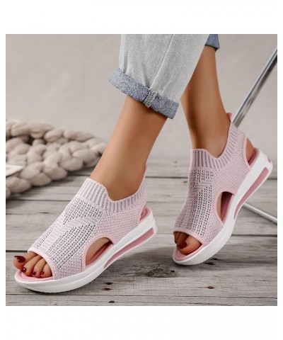 Womens Platform Sandals Slippers Square Open Toe Block Two Strap High Heeled Sandal Slingback Sandal Sandals Shoes Pink $11.5...