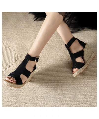 Black Espadrilles for Women Open Toe Women's Espadrilles Wedges Wedge Shoes Dressy White Lace Wedges Heels Ladies Summer Heel...