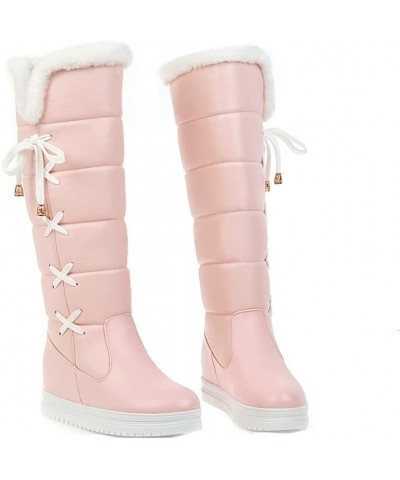 Women's Fashion Snow Boot Lace Up Mid-Calf Water-Resistant Anti-Slip Outdoor Winter Warm Plush Lined Snow Boots 41 Pink $39.9...