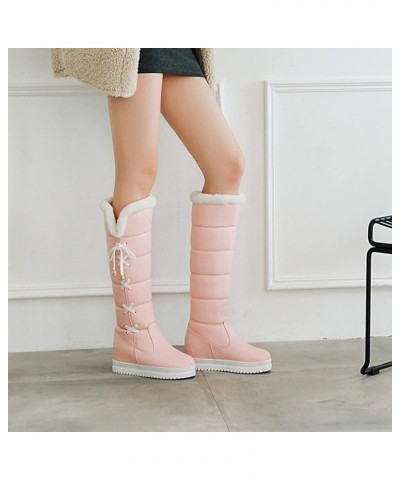 Women's Fashion Snow Boot Lace Up Mid-Calf Water-Resistant Anti-Slip Outdoor Winter Warm Plush Lined Snow Boots 41 Pink $39.9...