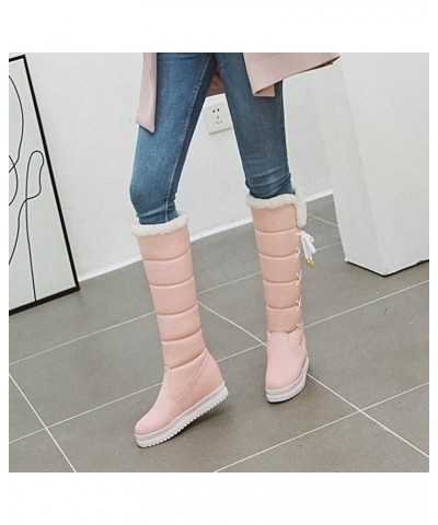 Women's Fashion Snow Boot Lace Up Mid-Calf Water-Resistant Anti-Slip Outdoor Winter Warm Plush Lined Snow Boots 41 Pink $39.9...