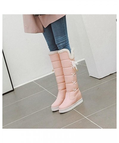 Women's Fashion Snow Boot Lace Up Mid-Calf Water-Resistant Anti-Slip Outdoor Winter Warm Plush Lined Snow Boots 41 Pink $39.9...