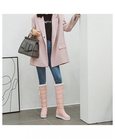 Women's Fashion Snow Boot Lace Up Mid-Calf Water-Resistant Anti-Slip Outdoor Winter Warm Plush Lined Snow Boots 41 Pink $39.9...