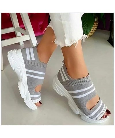 Ladies Faux Leather Open Toe Summer Sandals Women Fashion Wedge Sandals Casual Women Summer Wedge Platform Sandals for Womens...