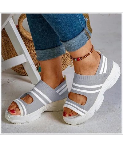 Ladies Faux Leather Open Toe Summer Sandals Women Fashion Wedge Sandals Casual Women Summer Wedge Platform Sandals for Womens...