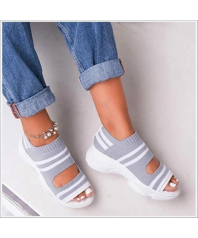 Ladies Faux Leather Open Toe Summer Sandals Women Fashion Wedge Sandals Casual Women Summer Wedge Platform Sandals for Womens...