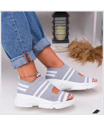 Ladies Faux Leather Open Toe Summer Sandals Women Fashion Wedge Sandals Casual Women Summer Wedge Platform Sandals for Womens...