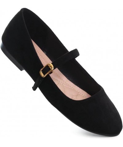 Women's Cute Round-Toe Flat Ballet Shoes Comfortable Dress Shoes for Walking Round Black $9.37 Flats