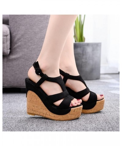 White Platform Sneakers For Women Wedges Heels sandals Platform Wedges For Women Dressy Silver Comfortable Women sandal Black...