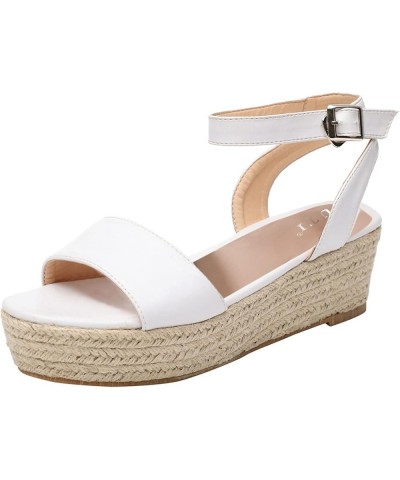 Platform Pumps Women Wedges Shoes Size 7 Wide Women Platform Sandals Walking Sandals Women High Heeled Sandals For Wom D-whit...