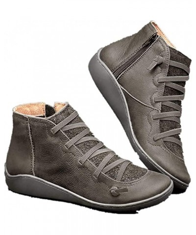 Womens Fall Boots 2023 Wide Calf Cowboy Cowgirl Ankle Boots Western Short Booties Fashion Combat Walking Shoes Grey $15.62 Ou...