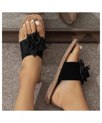 Ladies Shoes Fashionable Flip Flops Comfortable Soft Flip Flops Beach Flip Flops Flip Flops Womens 9 Black $11.93 Sandals