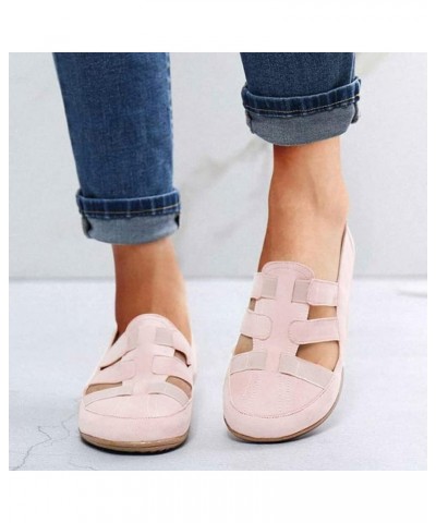 Hollow Elastic Shoes Color Band Flat Women's Fashion Summer Casual Solid Women's Casual Shoes Women S Sandals Beige $12.86 Sa...