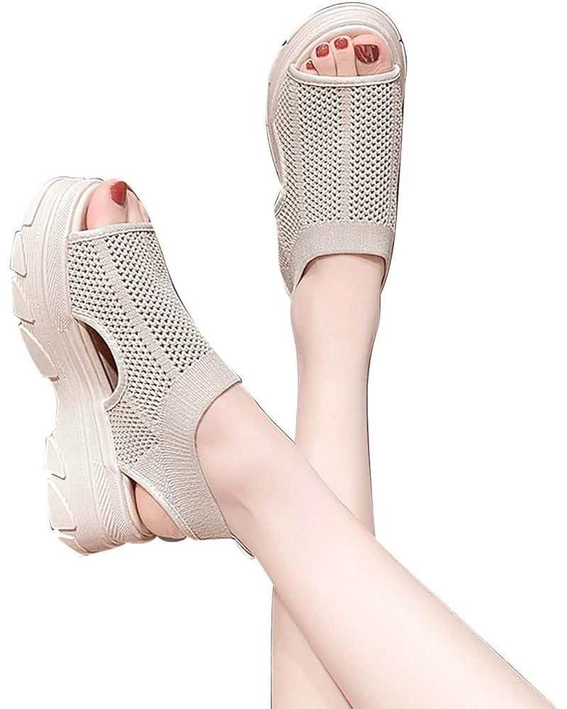 Orthopedic Sandals Shoes, Platform Sandals for Women Women's Slip On Mesh Walking Shoes Summer Slip-On Sandals Orthopedic Pla...