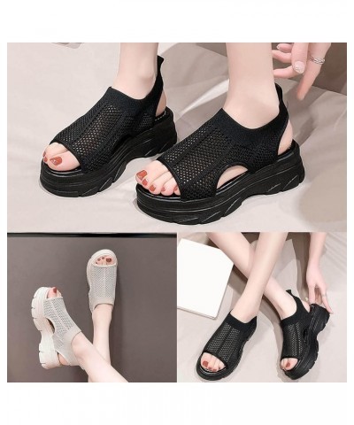 Orthopedic Sandals Shoes, Platform Sandals for Women Women's Slip On Mesh Walking Shoes Summer Slip-On Sandals Orthopedic Pla...