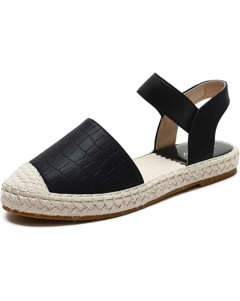 Wrap Toe Sandals for Women, Women's Flops Pu Upper and TPR Anti-Slip Sole Flops for Wedding Summer Beach UK8|US10 Black $21.7...