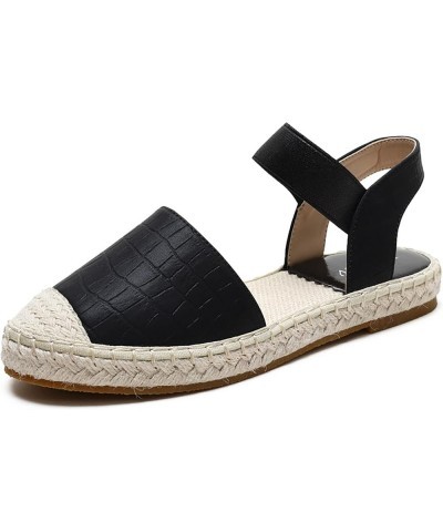 Wrap Toe Sandals for Women, Women's Flops Pu Upper and TPR Anti-Slip Sole Flops for Wedding Summer Beach UK8|US10 Black $21.7...