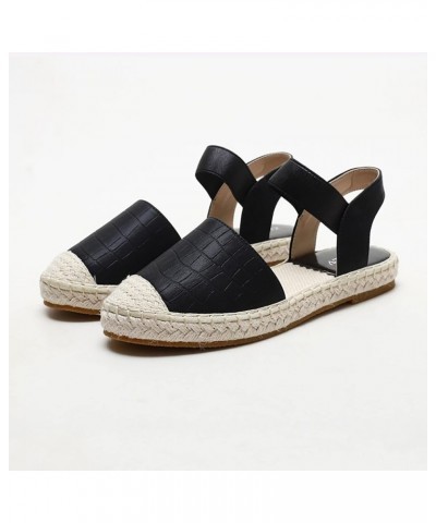 Wrap Toe Sandals for Women, Women's Flops Pu Upper and TPR Anti-Slip Sole Flops for Wedding Summer Beach UK8|US10 Black $21.7...