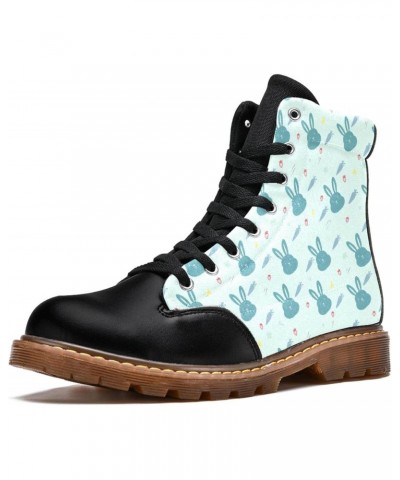 High Top Lace Up 6.5 Print Girl Ankle Boots Classic Winter Shoes Women's Leather Boots Rabbit $45.89 Boots