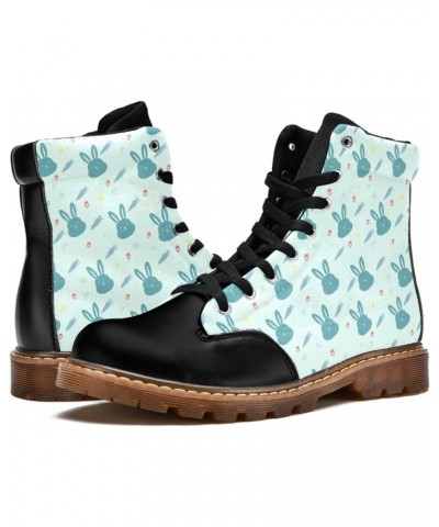 High Top Lace Up 6.5 Print Girl Ankle Boots Classic Winter Shoes Women's Leather Boots Rabbit $45.89 Boots