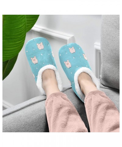 House Slippers Cute Pig Animal Pattern Soft Coral Fleece Fuzzy Slippers Socks for Women Men Girls Boys Indoor Outdoor Multico...