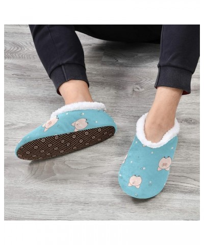 House Slippers Cute Pig Animal Pattern Soft Coral Fleece Fuzzy Slippers Socks for Women Men Girls Boys Indoor Outdoor Multico...