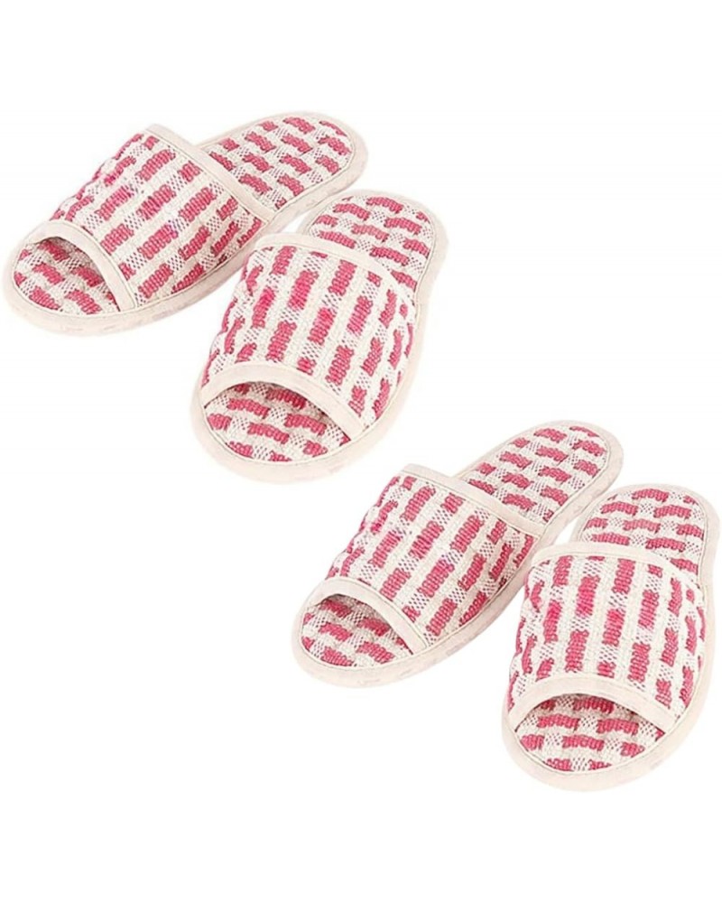 Men Women 100% House cotton Slippers, Washable, Non-Slip sole for Indoor use. (Set of 2, Made in Korea) Pink $18.89 Slippers