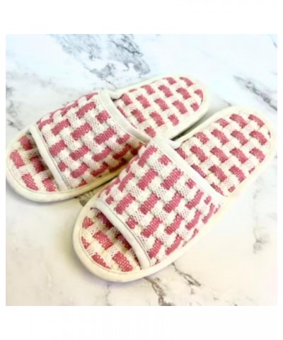 Men Women 100% House cotton Slippers, Washable, Non-Slip sole for Indoor use. (Set of 2, Made in Korea) Pink $18.89 Slippers