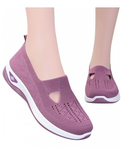 Women's Woven Breathable Soft Sneakers Go Walking Slip on Diabetic Foam Shoes Hands Free Slip in Shoe Arch Support 01_pp1 $13...