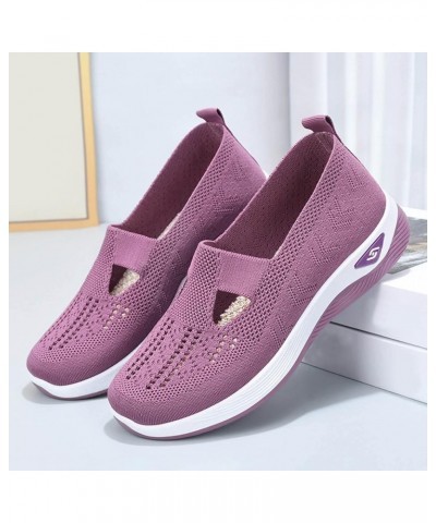 Women's Woven Breathable Soft Sneakers Go Walking Slip on Diabetic Foam Shoes Hands Free Slip in Shoe Arch Support 01_pp1 $13...