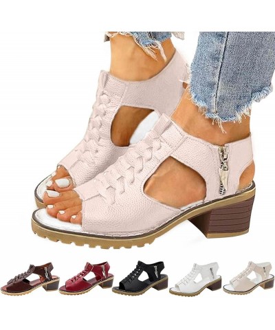 Women's Athletic Outdoor Sandals Adjustable Block Heel Women's Athletic Outdoor Sandals Hiking Thong T-Strap Beige $14.25 San...