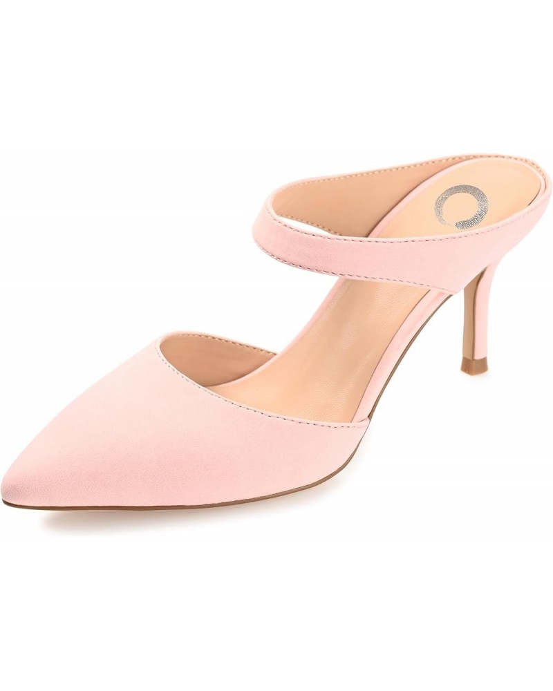 Womens Maevali Mules Mid Stiletto Pointed Toe Pumps Pink $25.60 Pumps