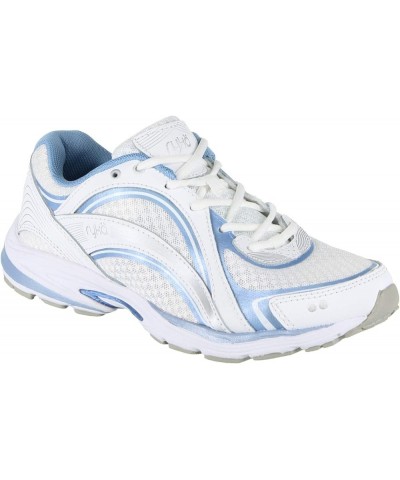 Women's Sky Walk Sneaker White Blue $21.73 Athletic Shoes