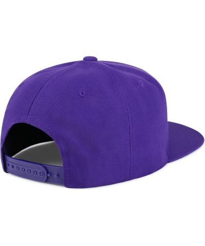 Pea Pod Embroidered Yupoong Flat Bill 6 Panel Snapback Hat Fruit Purple $16.79 Flats