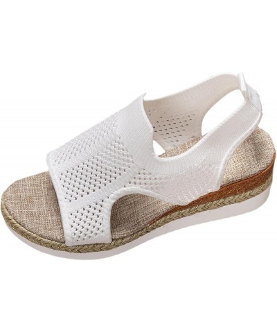 Platform Sandals Women, Summer Sandals for Women 2024 Breathable Mesh Espadrille Platform Wedge Sandals Shoes White $19.24 Ou...